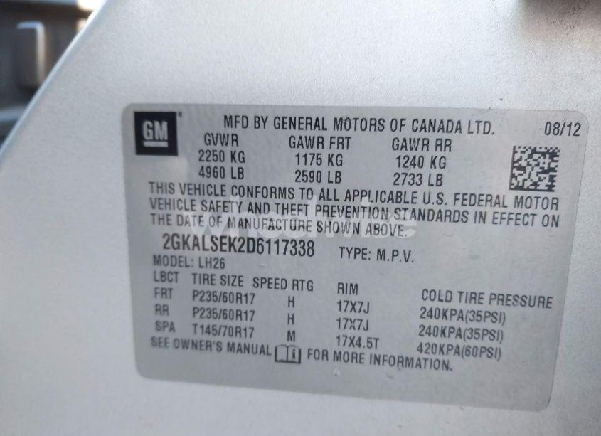 Photo 9 of 2013 Gmc Terrain SLE-2 (VIN 2GKALSEK2D6117338)