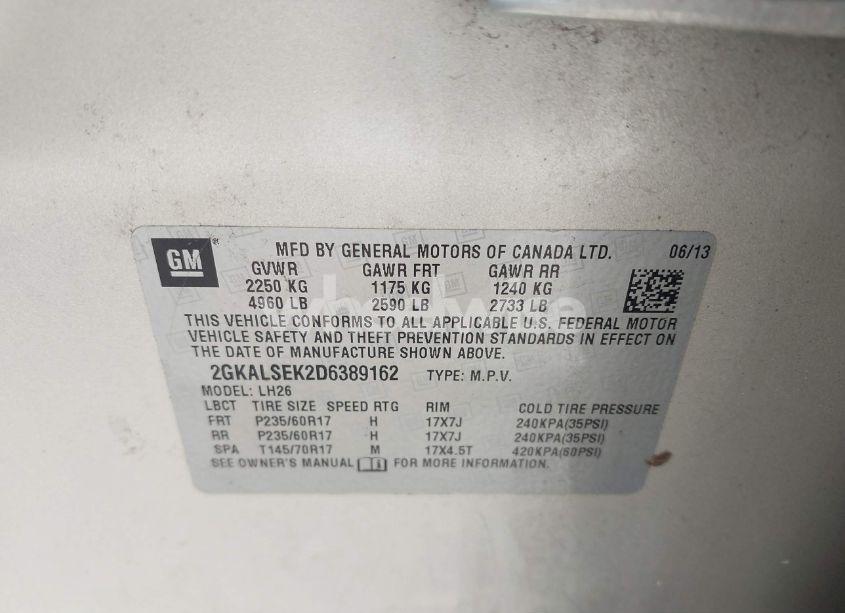 Photo 9 of 2013 Gmc Terrain SLE-2 (VIN 2GKALSEK2D6389162)