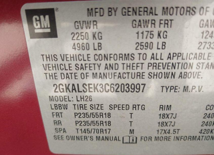 Photo 9 of 2012 Gmc Terrain SLE-2 (VIN 2GKALSEK3C6203997)