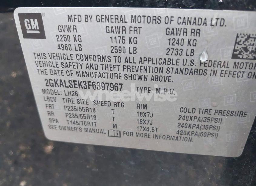 Photo 9 of 2015 Gmc Terrain SLT-1 (VIN 2GKALSEK3F6397967)