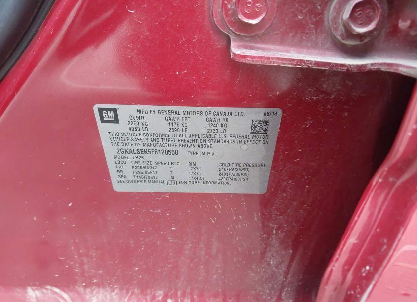 Photo 9 of 2015 Gmc Terrain SLT-1 (VIN 2GKALSEK5F6120558)