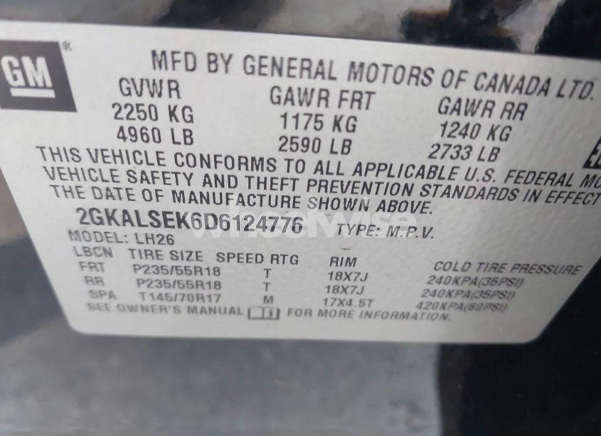 Photo 9 of 2013 Gmc Terrain SLE-2 (VIN 2GKALSEK6D6124776)