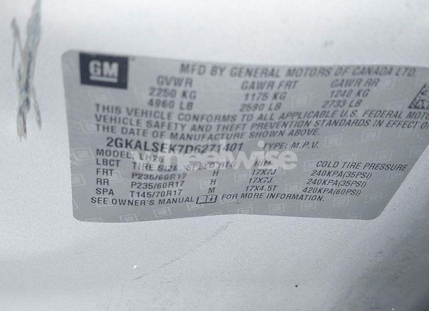 Photo 9 of 2013 Gmc Terrain SLE-2 (VIN 2GKALSEK7D6271401)