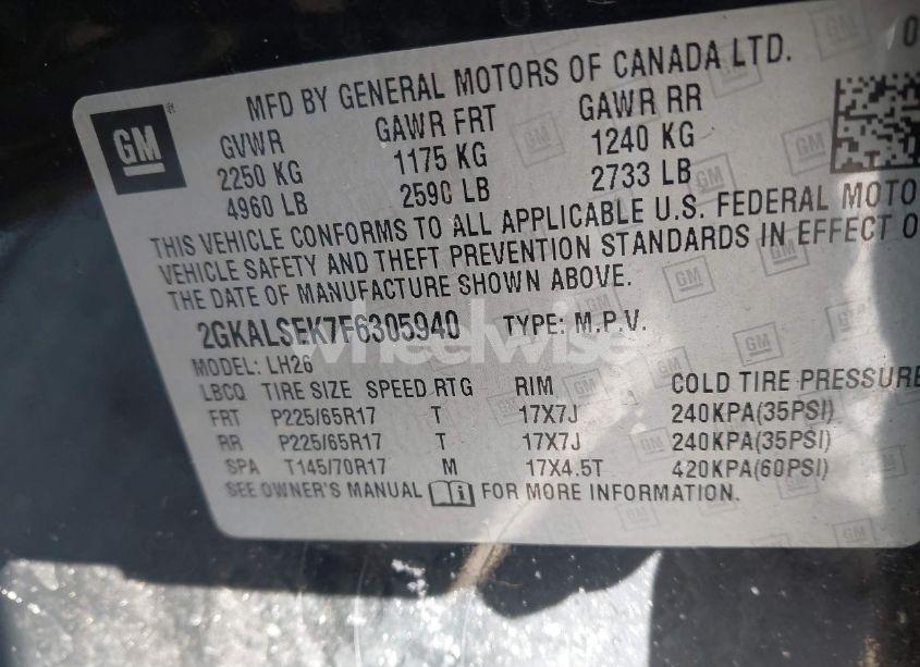 Photo 9 of 2015 Gmc Terrain SLT-1 (VIN 2GKALSEK7F6305940)