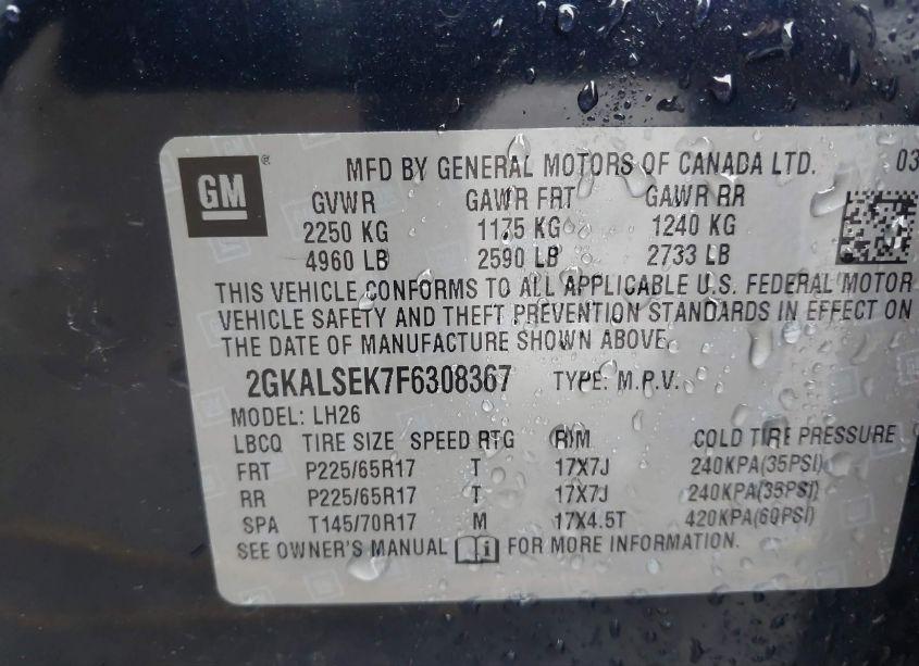 Photo 9 of 2015 Gmc Terrain SLT-1 (VIN 2GKALSEK7F6308367)