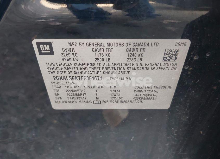 Photo 9 of 2015 Gmc Terrain SLT-1 (VIN 2GKALSEK7F6391671)