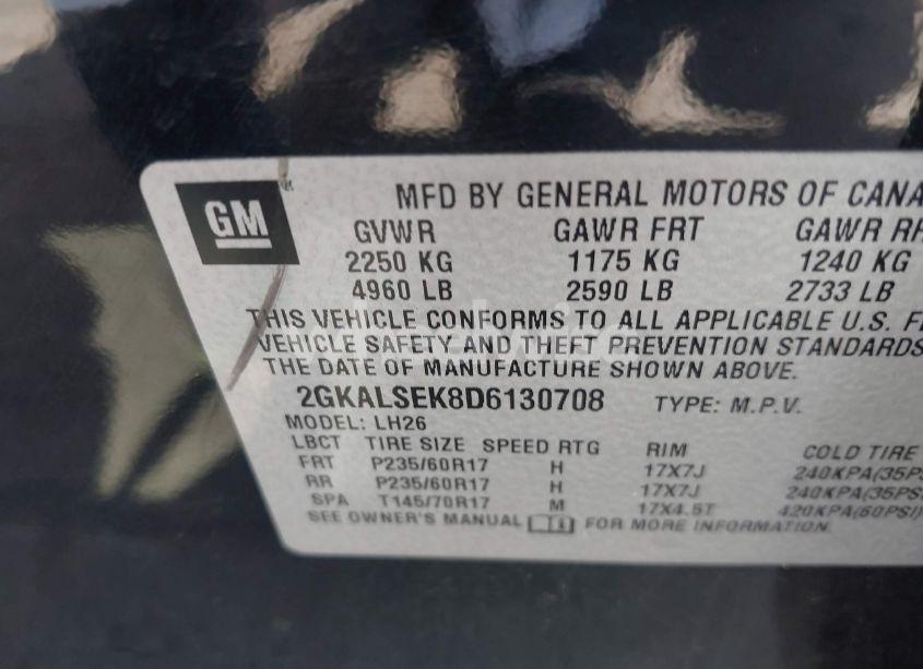 Photo 9 of 2013 Gmc Terrain SLE-2 (VIN 2GKALSEK8D6130708)