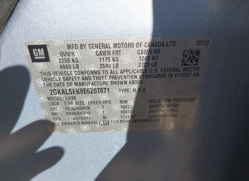 Photo 9 of 2014 Gmc Terrain SLT-1 (VIN 2GKALSEK8E6207871)