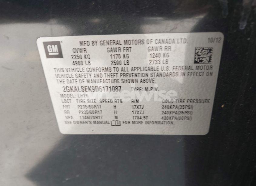 Photo 9 of 2013 Gmc Terrain SLE-2 (VIN 2GKALSEK9D6171087)