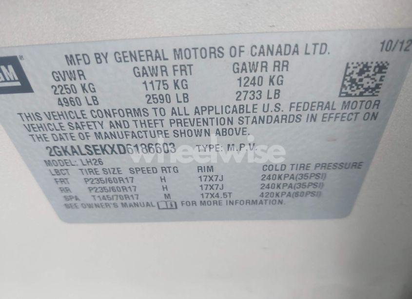 Photo 9 of 2013 Gmc Terrain SLE-2 (VIN 2GKALSEKXD6186603)