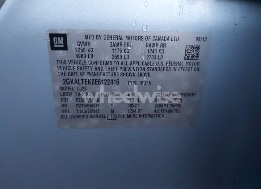 Photo 9 of 2014 Gmc Terrain SLT-2 (VIN 2GKALTEK0E6122416)