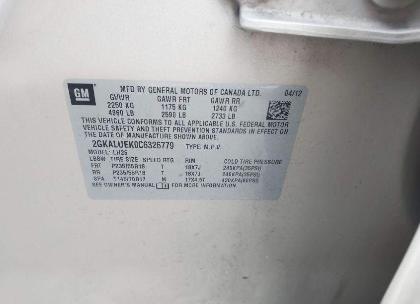 Photo 9 of 2012 Gmc Terrain SLT-1 (VIN 2GKALUEK0C6326779)