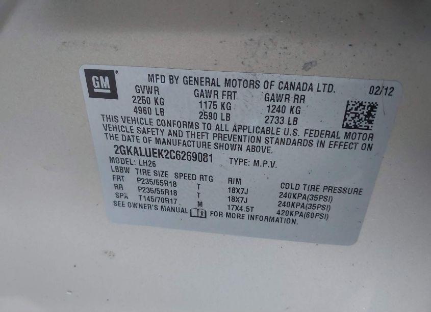 Photo 9 of 2012 Gmc Terrain SLT-1 (VIN 2GKALUEK2C6269081)