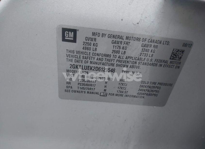 Photo 9 of 2013 Gmc Terrain SLT-1 (VIN 2GKALUEK2D6129548)