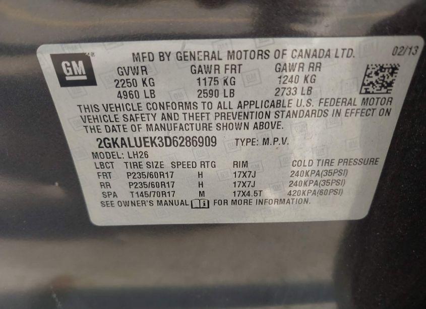 Photo 9 of 2013 Gmc Terrain SLT-1 (VIN 2GKALUEK3D6286909)