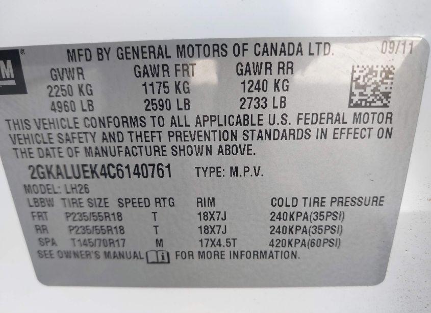 Photo 9 of 2012 Gmc Terrain SLT-1 (VIN 2GKALUEK4C6140761)