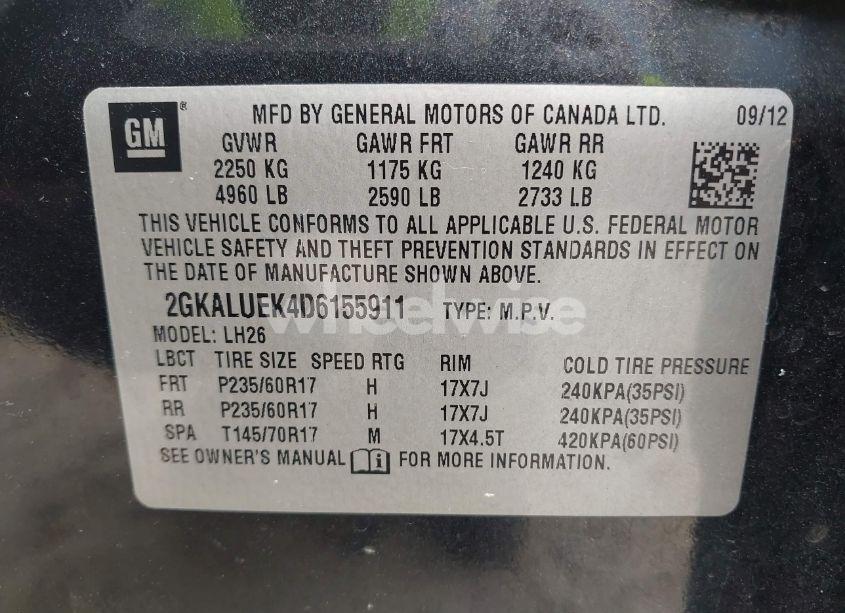 Photo 9 of 2013 Gmc Terrain SLT-1 (VIN 2GKALUEK4D6155911)