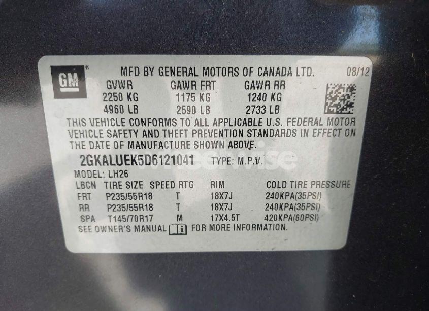 Photo 9 of 2013 Gmc Terrain SLT-1 (VIN 2GKALUEK5D6121041)