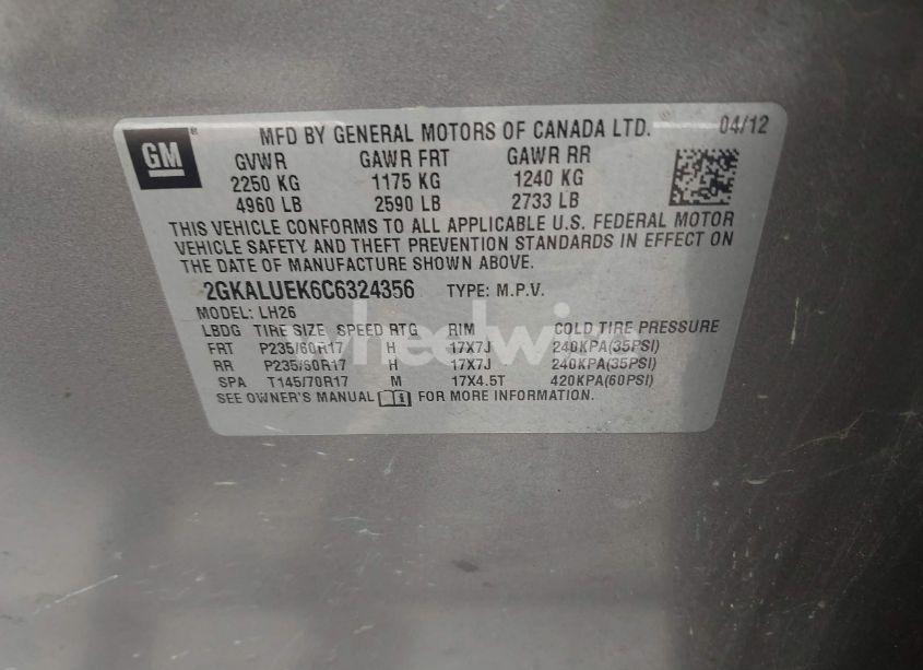 Photo 9 of 2012 Gmc Terrain SLT-1 (VIN 2GKALUEK6C6324356)