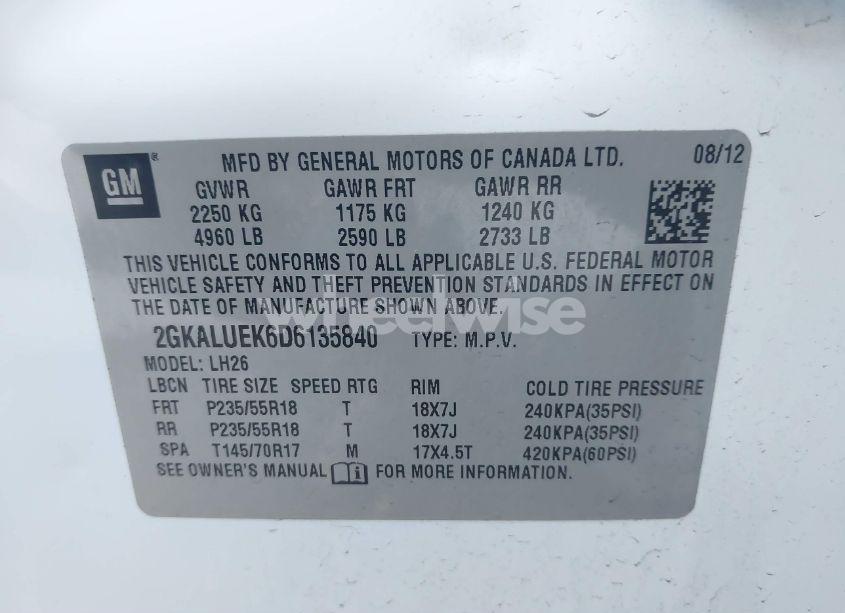 Photo 9 of 2013 Gmc Terrain SLT-1 (VIN 2GKALUEK6D6135840)