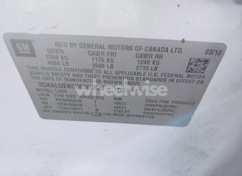 Photo 9 of 2013 Gmc Terrain SLT-1 (VIN 2GKALUEK6D6309826)