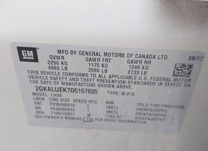 Photo 9 of 2013 Gmc Terrain SLT-1 (VIN 2GKALUEK7D6167695)