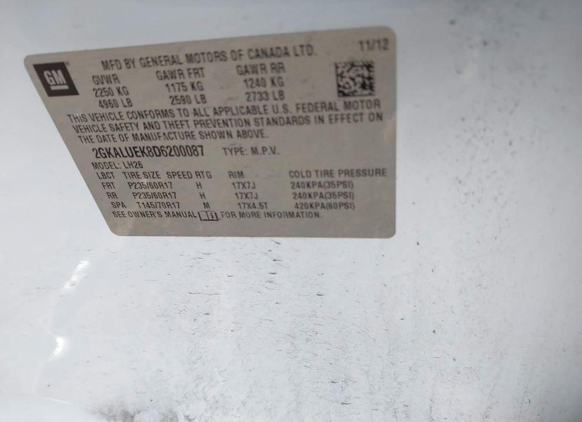 Photo 9 of 2013 Gmc Terrain SLT-1 (VIN 2GKALUEK8D6200087)