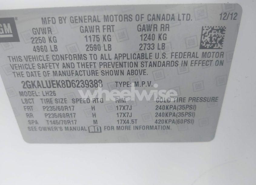 Photo 9 of 2013 Gmc Terrain SLT-1 (VIN 2GKALUEK8D6239388)