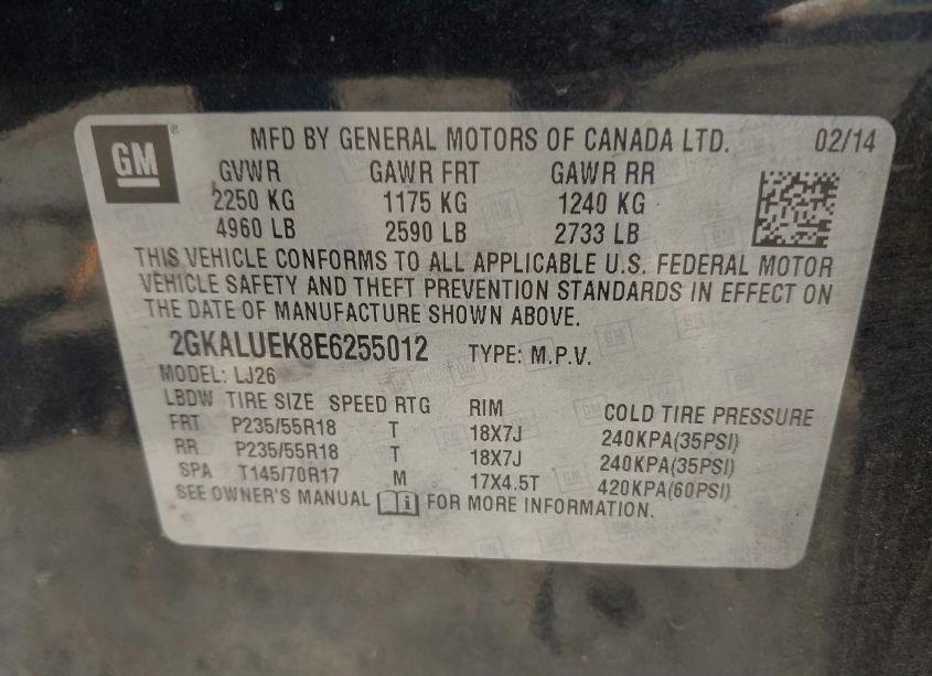 Photo 9 of 2014 Gmc Terrain DENALI (VIN 2GKALUEK8E6255012)