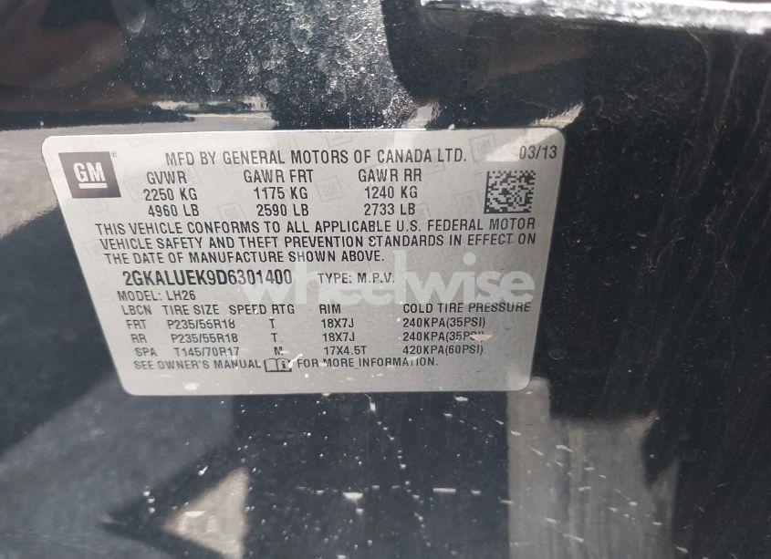 Photo 9 of 2013 Gmc Terrain SLT-1 (VIN 2GKALUEK9D6301400)