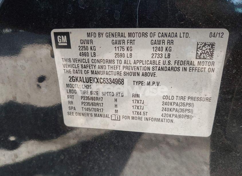 Photo 9 of 2012 Gmc Terrain SLT-1 (VIN 2GKALUEKXC6334968)