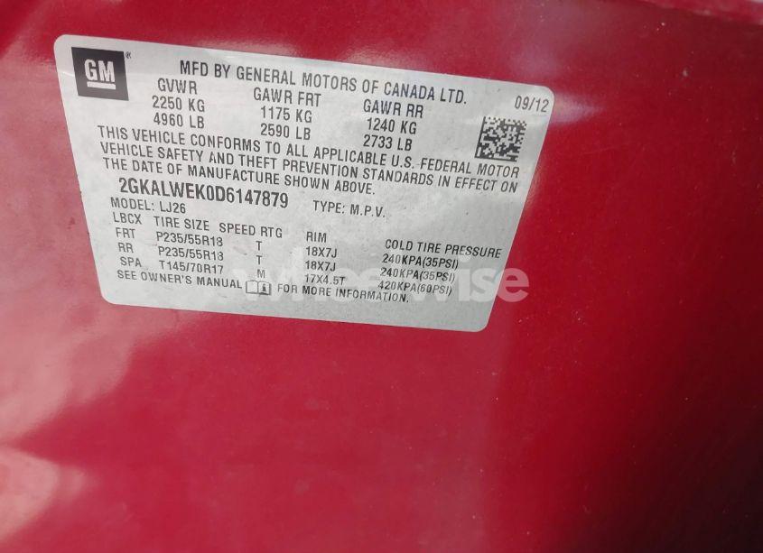 Photo 9 of 2013 Gmc Terrain SLT-2 (VIN 2GKALWEK0D6147879)