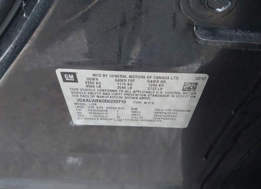 Photo 9 of 2013 Gmc Terrain SLT-2 (VIN 2GKALWEK0D6239719)