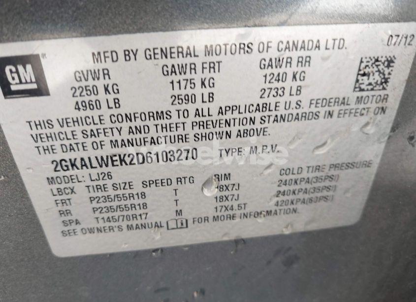 Photo 9 of 2013 Gmc Terrain SLT-2 (VIN 2GKALWEK2D6103270)