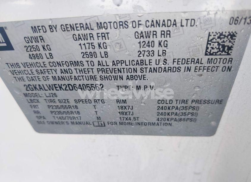 Photo 9 of 2013 Gmc Terrain SLT-2 (VIN 2GKALWEK2D6405562)