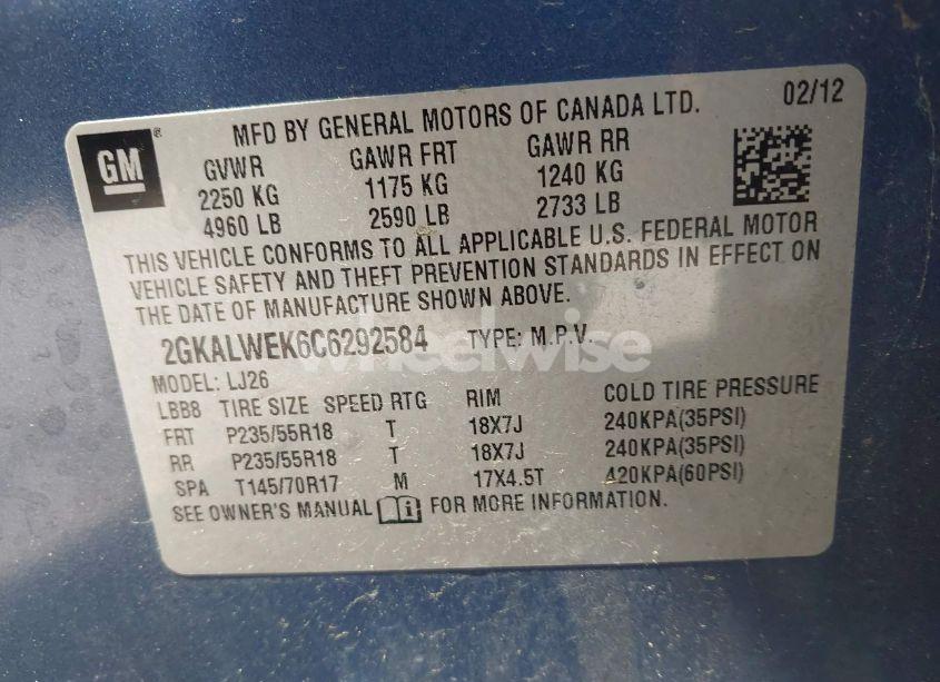 Photo 9 of 2012 Gmc Terrain SLT-2 (VIN 2GKALWEK6C6292584)