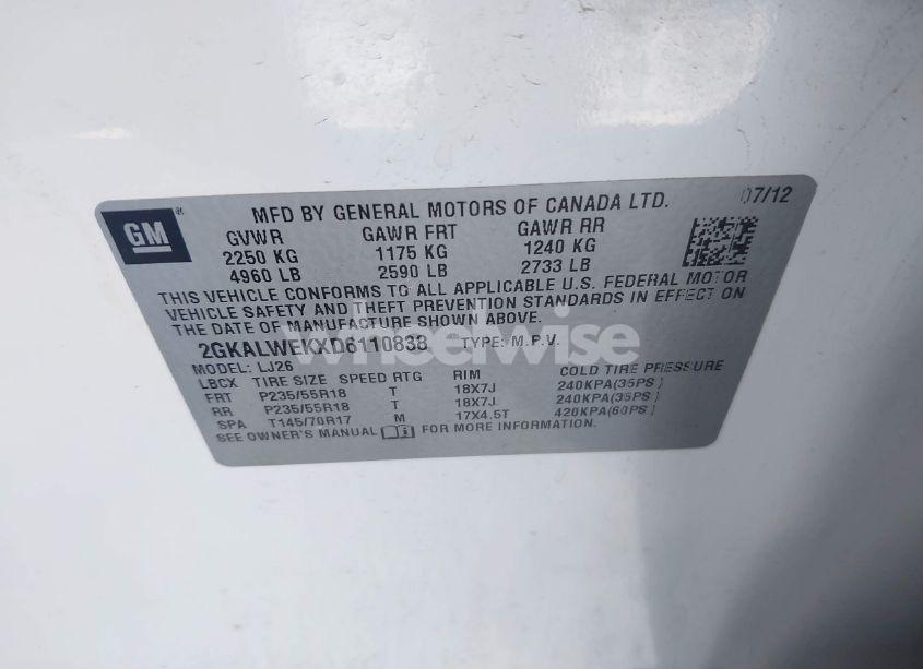 Photo 9 of 2013 Gmc Terrain SLT-2 (VIN 2GKALWEKXD6110838)