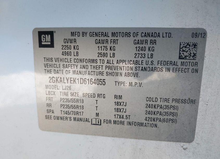 Photo 9 of 2013 Gmc Terrain DENALI (VIN 2GKALYEK1D6164055)