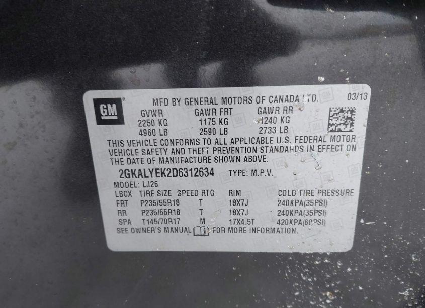 Photo 9 of 2013 Gmc Terrain DENALI (VIN 2GKALYEK2D6312634)