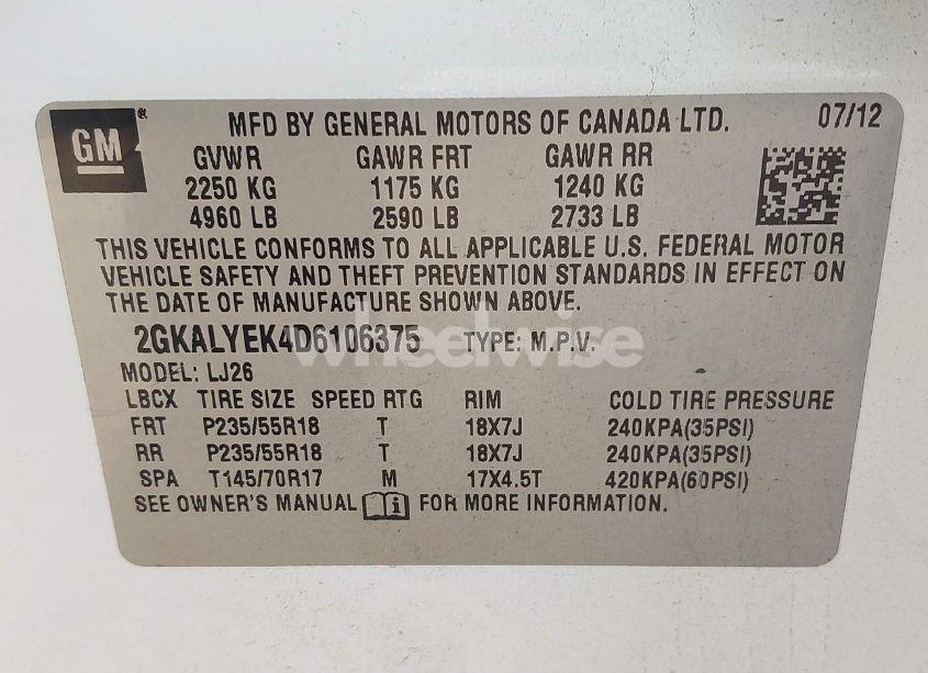 Photo 9 of 2013 Gmc Terrain DENALI (VIN 2GKALYEK4D6106375)