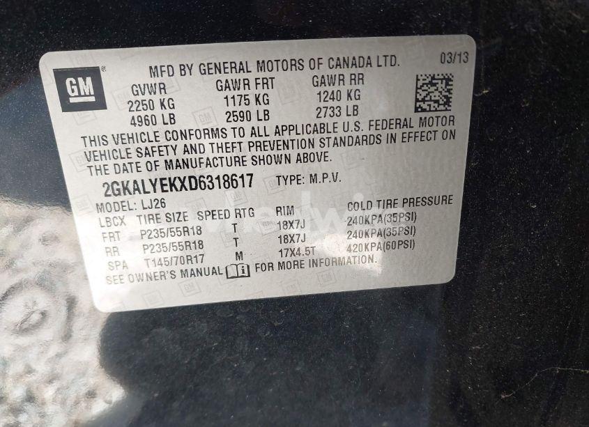 Photo 9 of 2013 Gmc Terrain DENALI (VIN 2GKALYEKXD6318617)