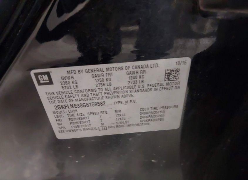 Photo 9 of 2016 Gmc Terrain SLE-2 (VIN 2GKFLNE38G6159582)