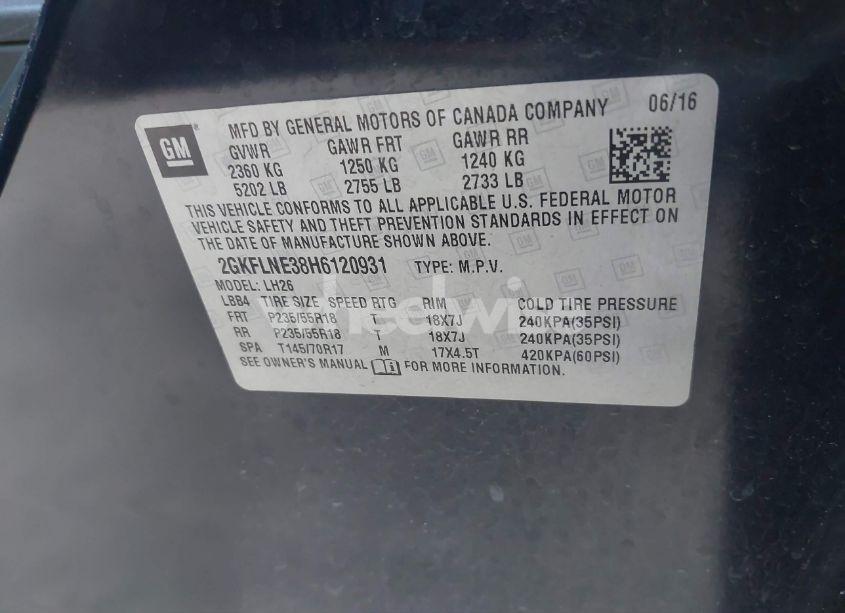 Photo 9 of 2017 Gmc Terrain SLE-2 (VIN 2GKFLNE38H6120931)