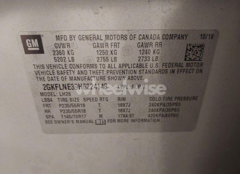 Photo 9 of 2017 Gmc Terrain SLE-2 (VIN 2GKFLNE39H6224148)