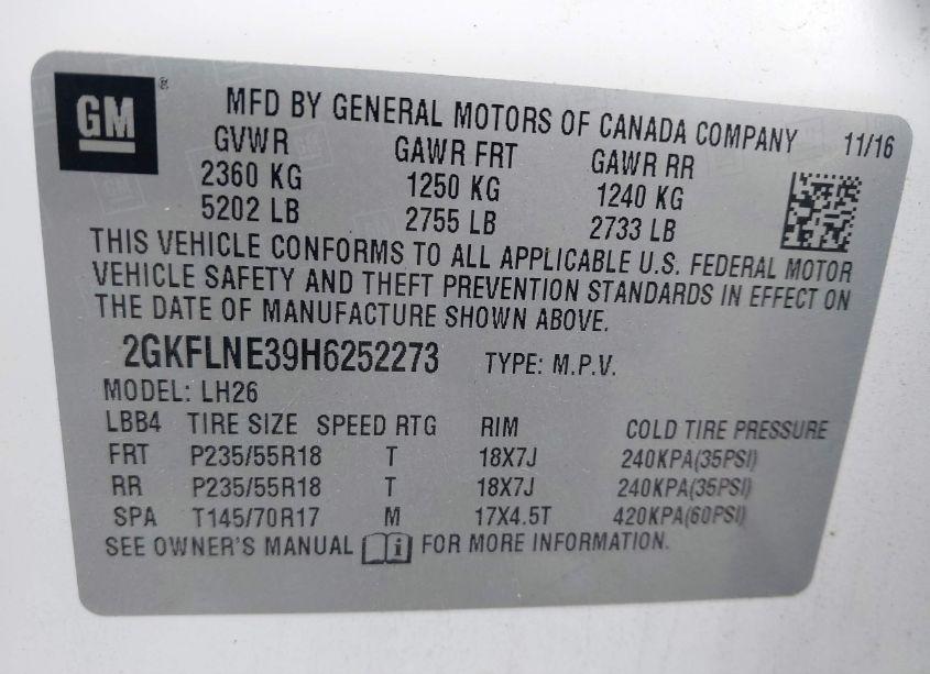 Photo 9 of 2017 Gmc Terrain SLE-2 (VIN 2GKFLNE39H6252273)