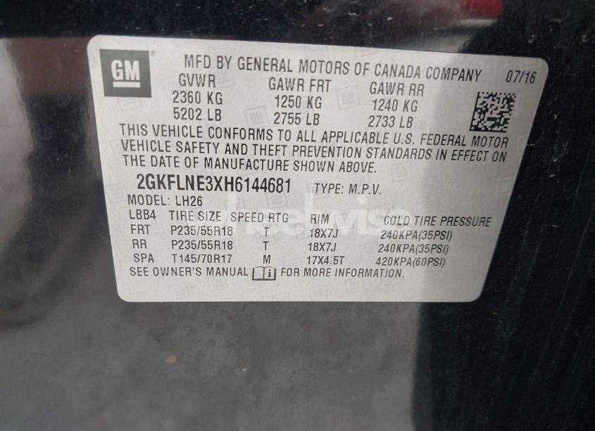 Photo 9 of 2017 Gmc Terrain SLE-2 (VIN 2GKFLNE3XH6144681)