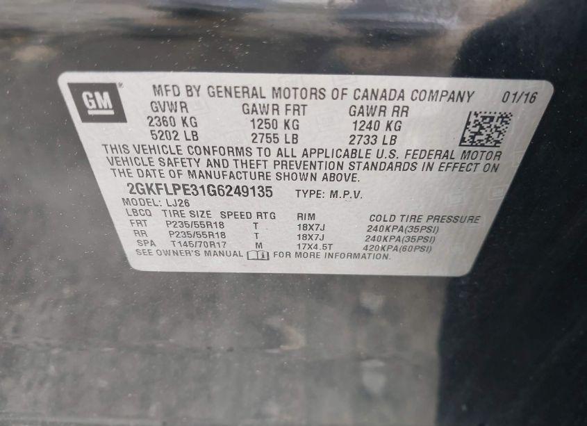 Photo 9 of 2016 Gmc Terrain SLT (VIN 2GKFLPE31G6249135)