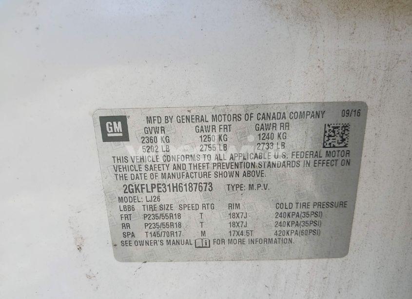 Photo 9 of 2017 Gmc Terrain SLT (VIN 2GKFLPE31H6187673)