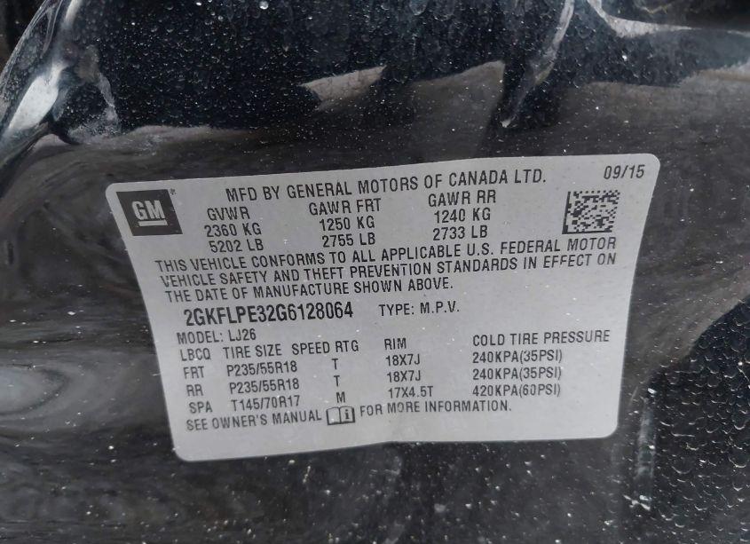 Photo 9 of 2016 Gmc Terrain SLT (VIN 2GKFLPE32G6128064)