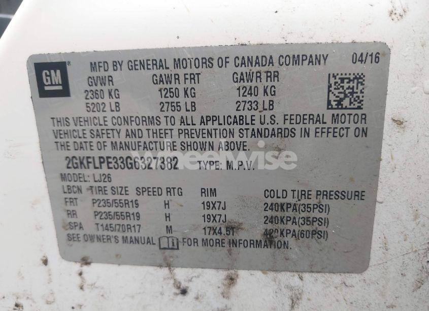 Photo 9 of 2016 Gmc Terrain SLT (VIN 2GKFLPE33G6327382)